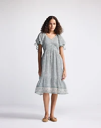Reistor® Puff Sleeve Midi Dress Sage Green | Madewell
