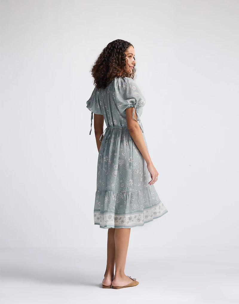 Reistor® Puff Sleeve Midi Dress Sage Green | Madewell