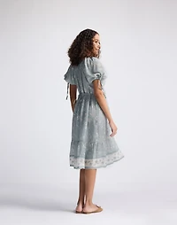 Reistor® Puff Sleeve Midi Dress Sage Green | Madewell