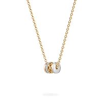 Small Diamond Pendant Necklace, Tri-Gold