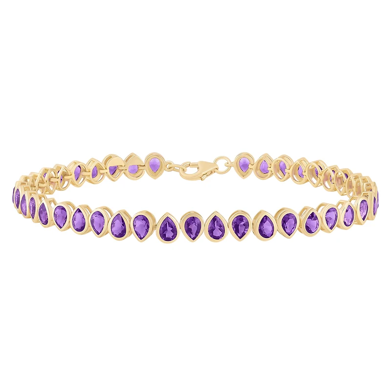 Pear Shape Amethyst Line Bracelet