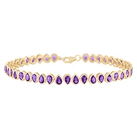 Pear Shape Amethyst Line Bracelet