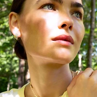 Rings of Saturn Silver and Yellow Gold Hoop Earrings