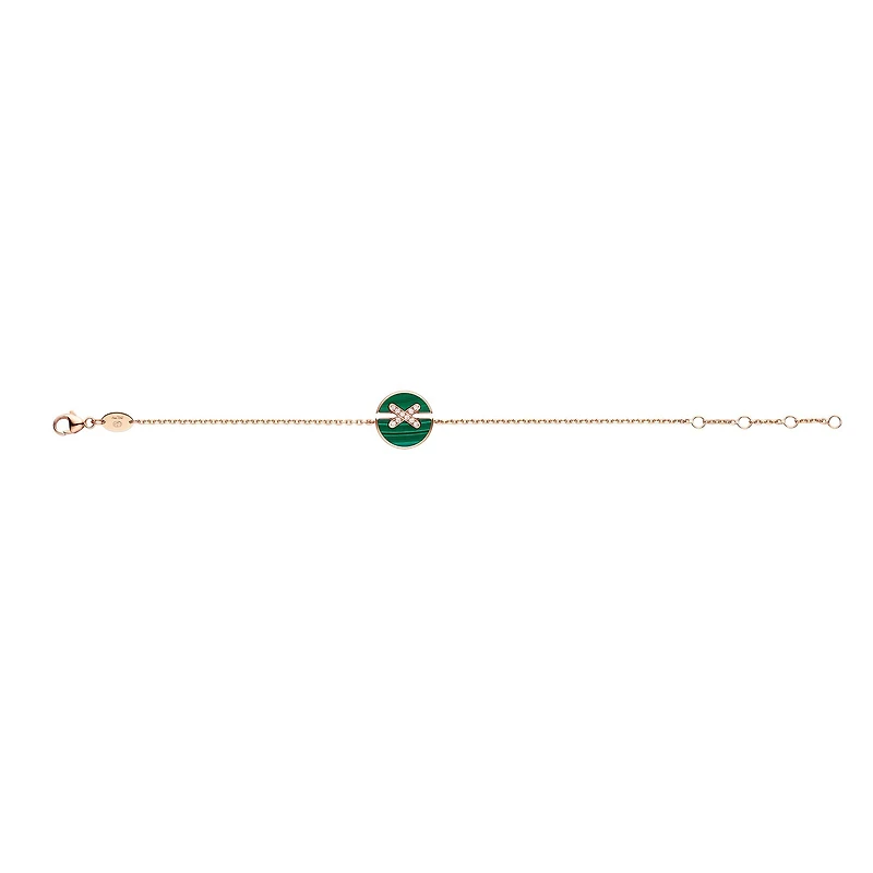 Jeux De Liens Harmony Rose Gold, Malachite and Diamond Bracelet