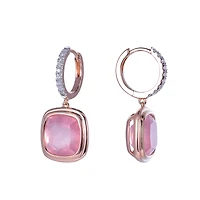 Rose Quartz Earrings in Rose Gold