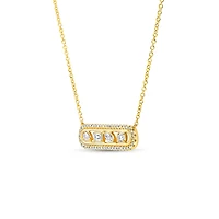 Alexandria Yellow Gold and Diamond Bar Pendant
