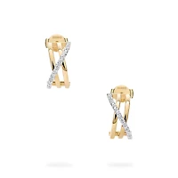 Three-Row Gold Hoop Earring