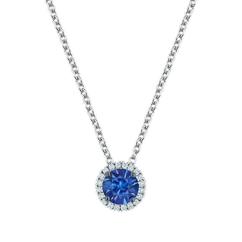 Sapphire and Diamond Pendant Necklace