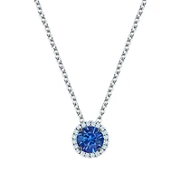 Sapphire and Diamond Pendant Necklace