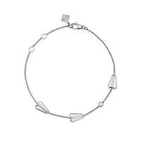 Sterling Silver and Diamond Station Bracelet