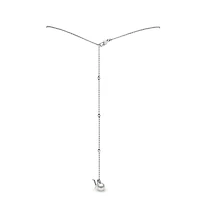 Trend White Gold Pearl and Diamond Necklace