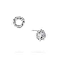 Diamond and White Gold Circle Earrings