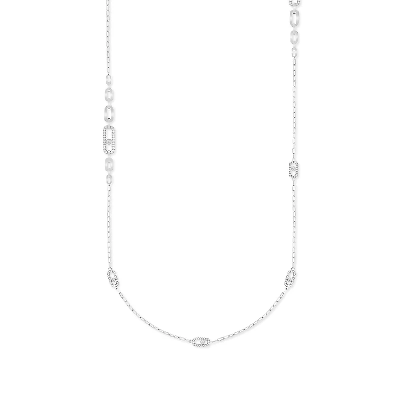 Move Uno White Gold and Diamond Necklace
