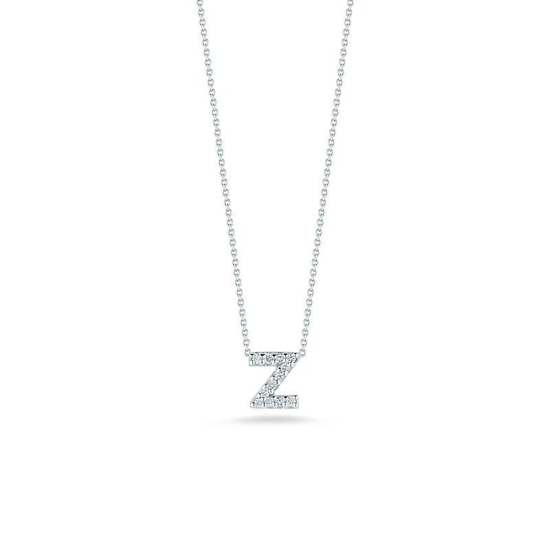 Tiny Treasures Love Letter Z White Gold and Diamond Pendant