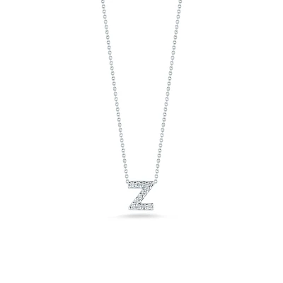 Tiny Treasures Love Letter Z White Gold and Diamond Pendant