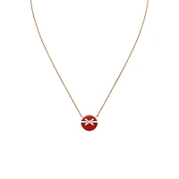 Jeux De Liens Harmony Small Rose Gold, Carnelian and Diamond Pendant