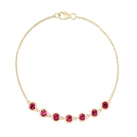 Pink Tourmaline Chain Bracelet