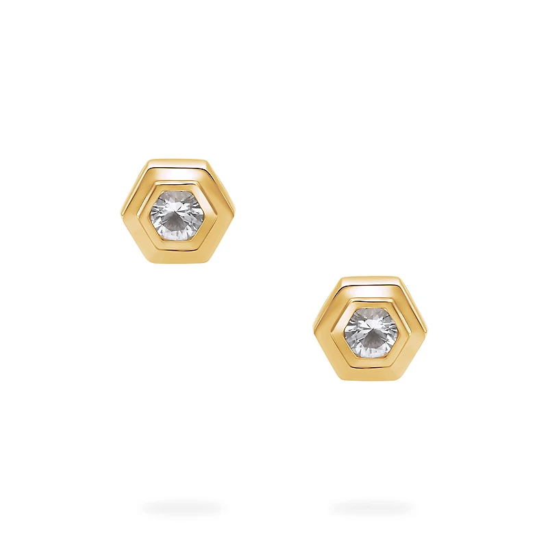 Yellow Gold Birthstone Earrings