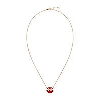 Jeux De Liens Harmony Small Rose Gold, Carnelian and Diamond Pendant