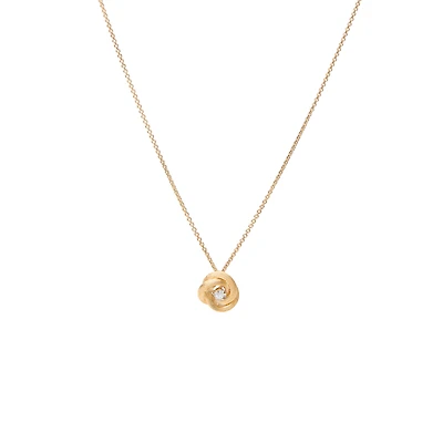 Jaipur Yellow Gold and Diamond Flower Pendant