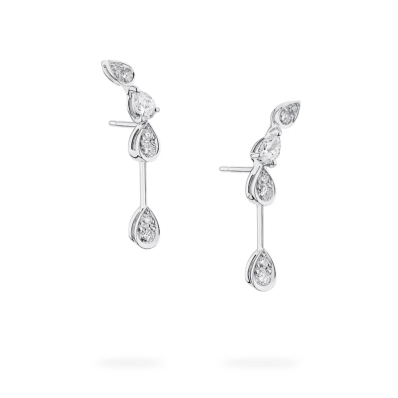 Diamond Drop Earrings in White Gold