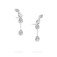 Diamond Drop Earrings in White Gold
