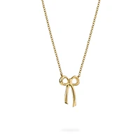 Yellow Gold Bow Pendant Necklace for Kids