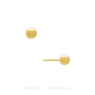 6 mm Yellow Gold Stud Earrings