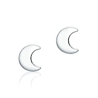 Single Silver Moon Stud Earring for Kids