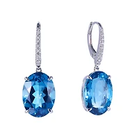 London Blue Topaz Earrings in White Gold