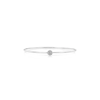 Stackable White Gold and Diamond Pavé Cluster Bangle
