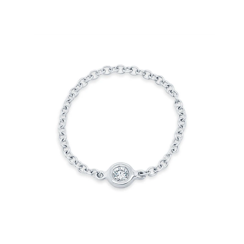 White Gold and Diamond Chain Ring