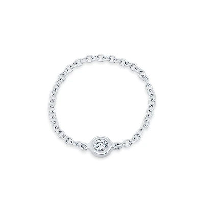 White Gold and Diamond Chain Ring