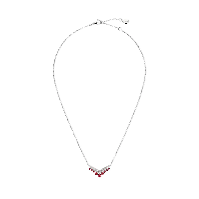 Josephine Aigrette White Gold, Ruby and Diamond Pavé Pendant