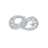 Diamond Double Tear Ring in White Gold