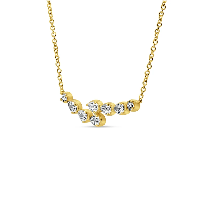 Gatsby Yellow Gold and Diamond Bar Necklace