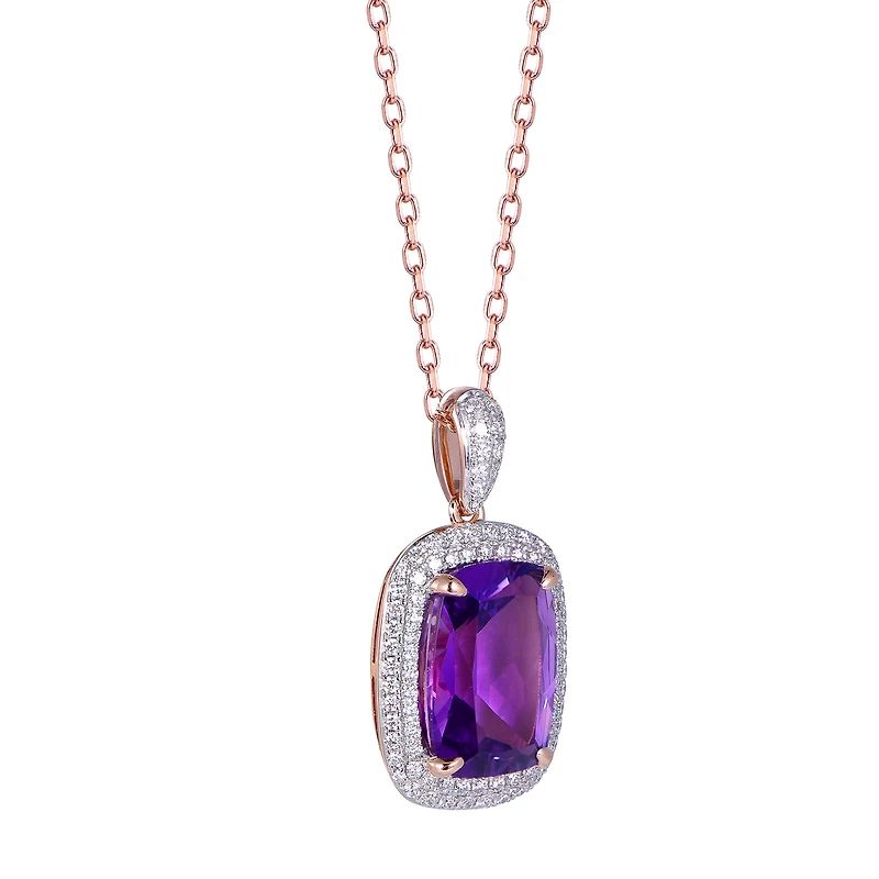 Amethyst Pendant in Rose Gold