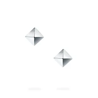 Silver Solitaire Stud Earrings