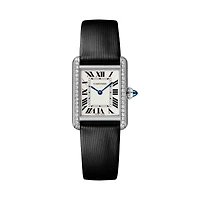 Tank Must Small Quartz 27 x 22 mm Stainless Steel and Diamond