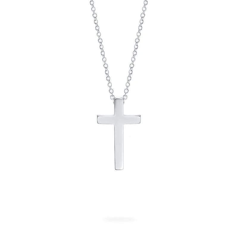 Sterling Silver Cross Pendant for Kids, Large