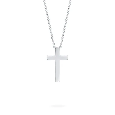 Sterling Silver Cross Pendant for Kids, Large