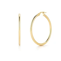 Basic Yellow Gold 35MM Hoop Earrings