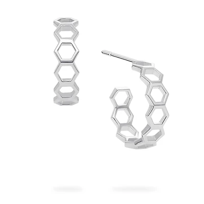 Sterling Silver Bee Chic 18 mm Hoop Earrings