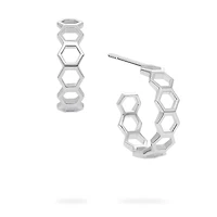 Sterling Silver Bee Chic 18 mm Hoop Earrings