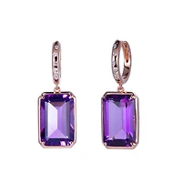 Amethyst Earrings in Rose Gold