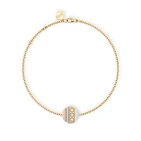 Diamond Circle Bracelet, Tri-Gold