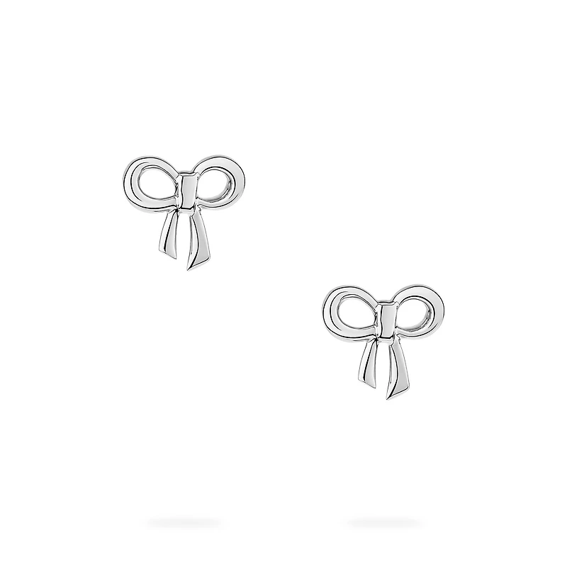Sterling Silver Bow Earrings for Kids