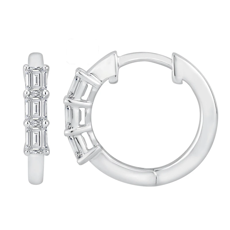 White Gold Diamond Hoop Earrings
