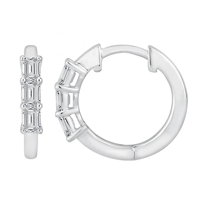 White Gold Diamond Hoop Earrings