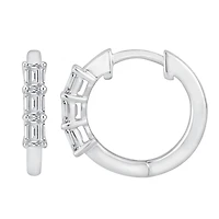 White Gold Diamond Hoop Earrings